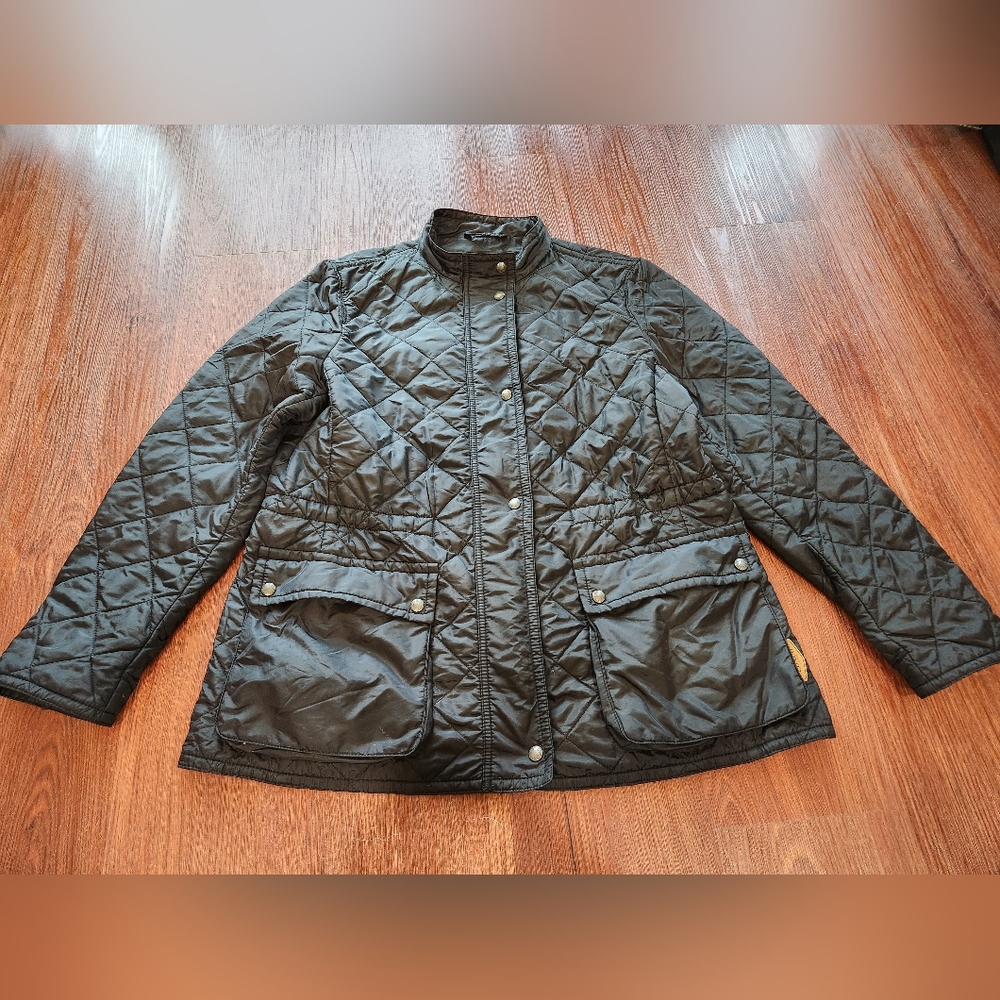 Coach Black Quilted Jacket Cinched Waist